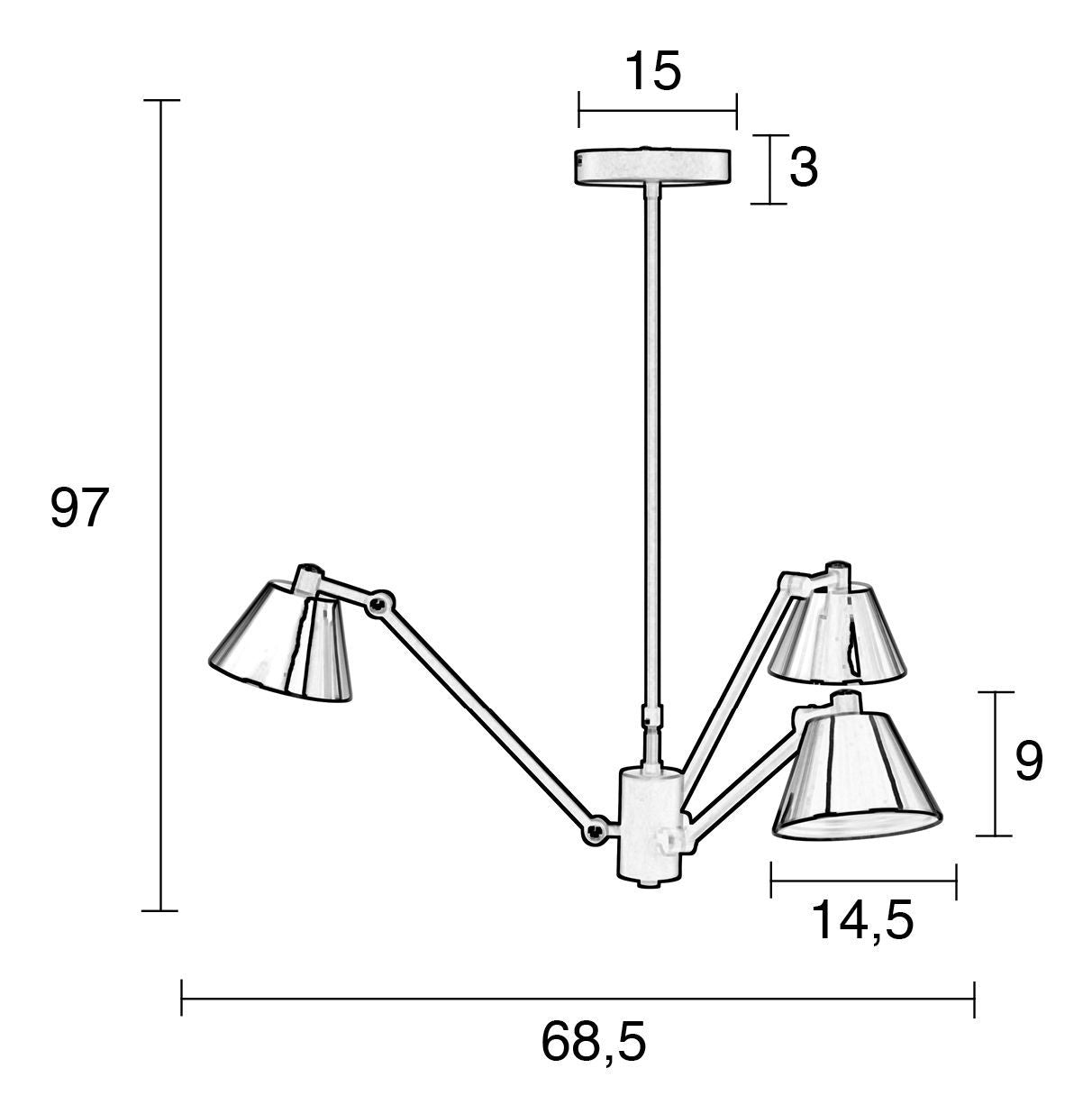 Zuiver Lub taklampe - svart