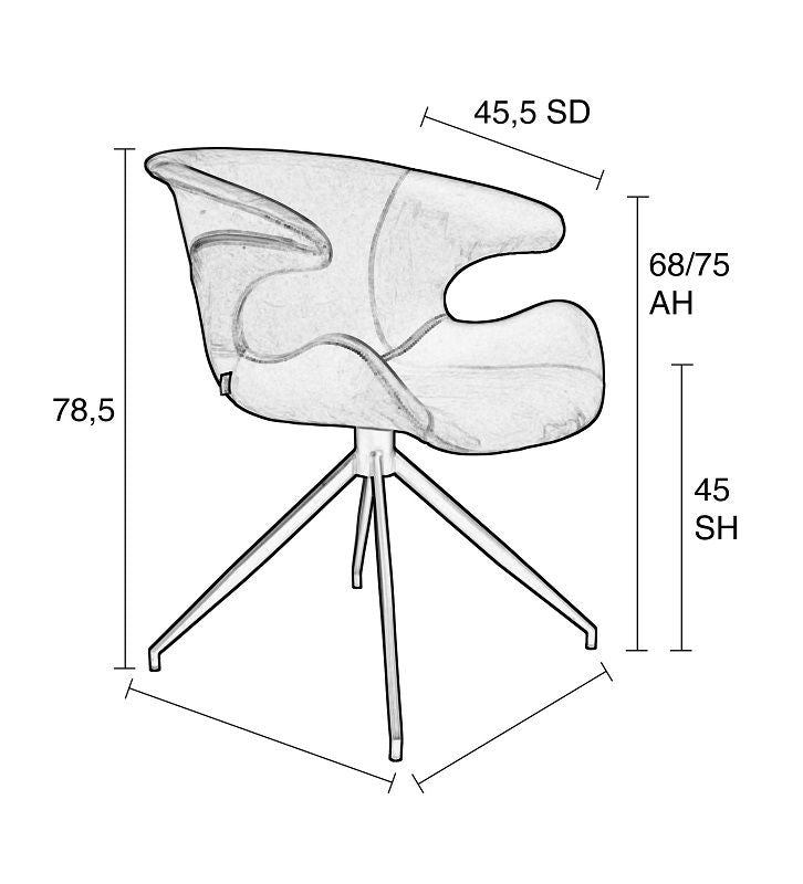 Zuiver Mia Dining Chair m/armlener - Blå