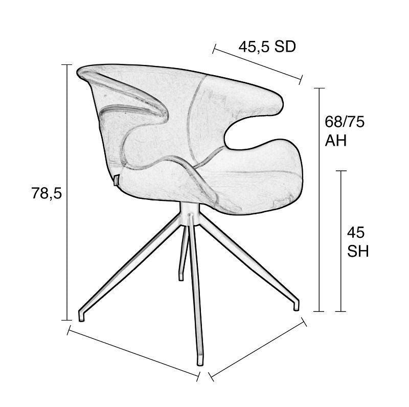 Zuiver Mia Dining Chair m/armlener - Grå