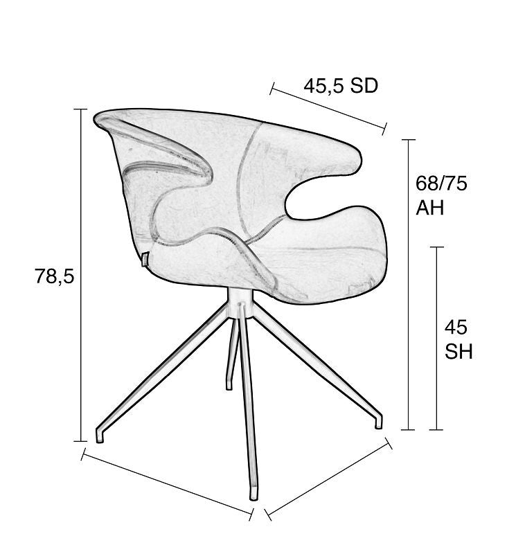 Zuiver Mia Dining Chair m/armlener - Grønn