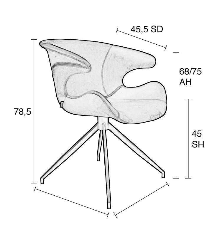 Zuiver Mia Dining Chair m/armlener - Oransje