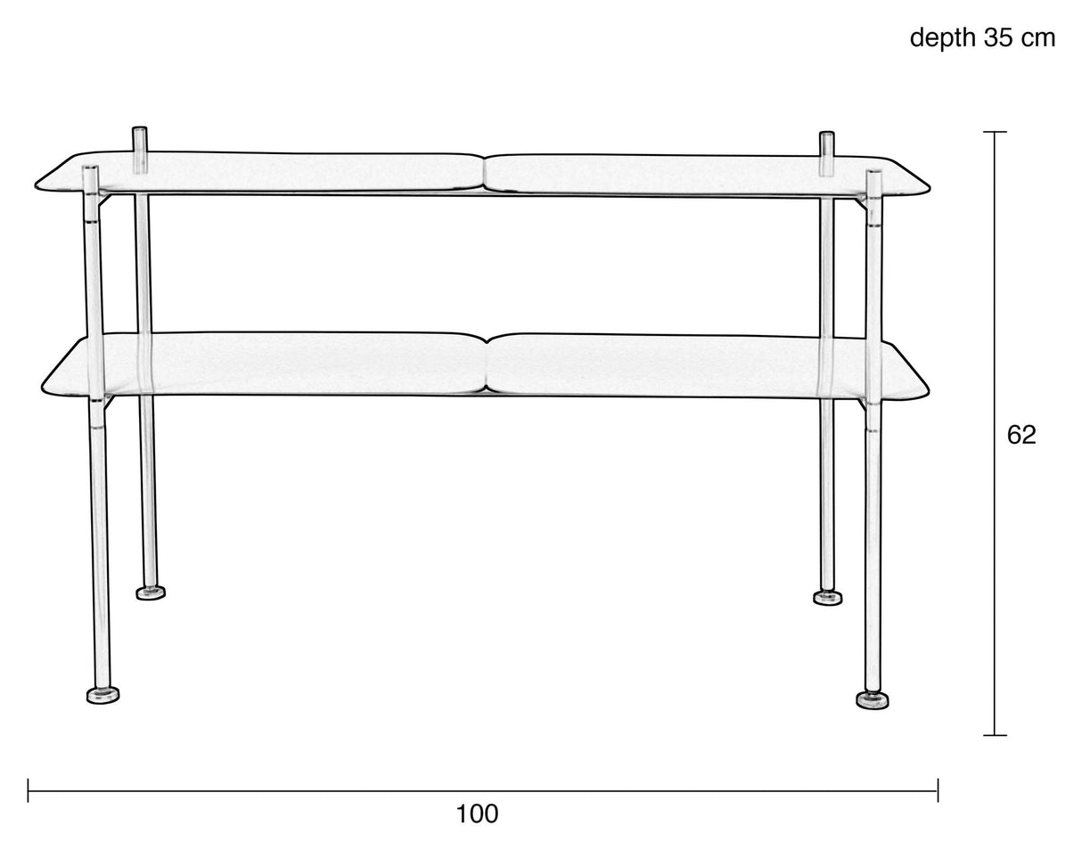 River Console Table With Shelf, L - Rice