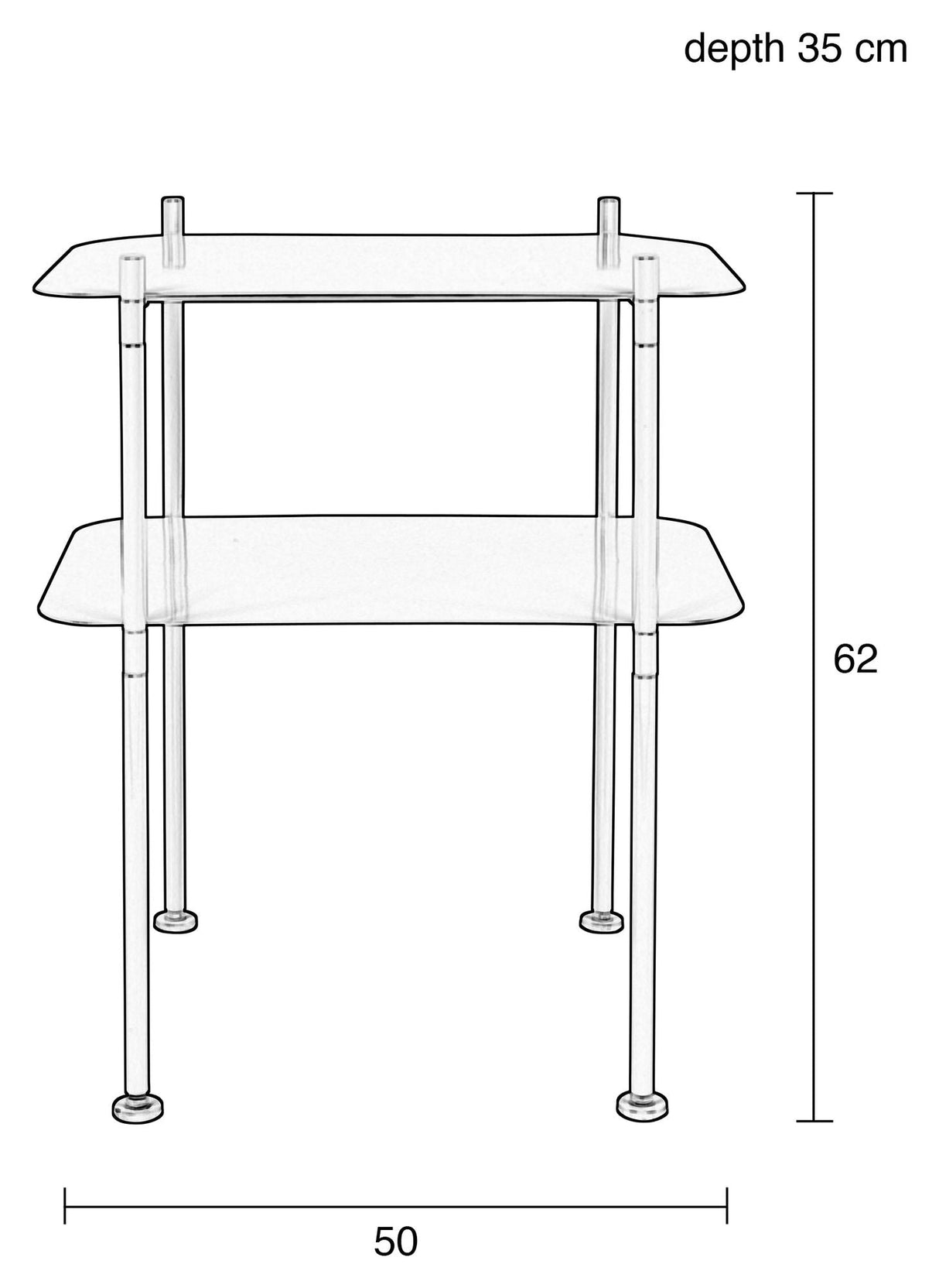 River Console bord med hylle M - Ocean Blue 