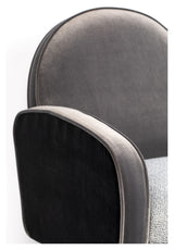 Zuiver Sam Lounge Chair - Velour Black/Grey