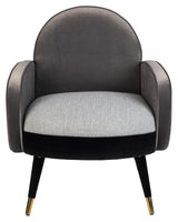 Zuiver Sam Lounge Chair - Velour Black/Grey