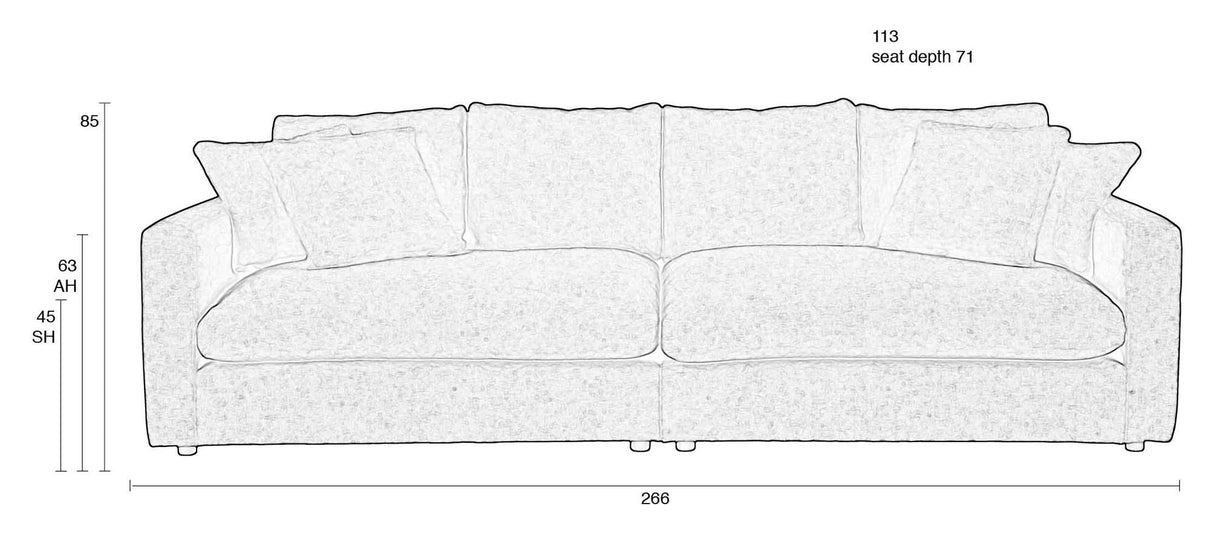 Zuiver Sense 3-PERS. Sofa - naturmyk