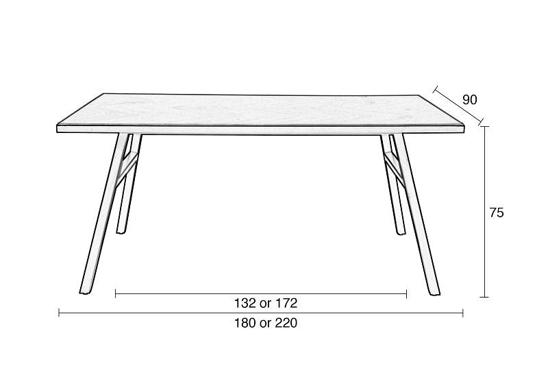 Zuiver Seth Dining Table 180x90 - Svart/natur