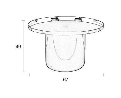 Zuiver skinnende bombe salongbord - svart, Ø67