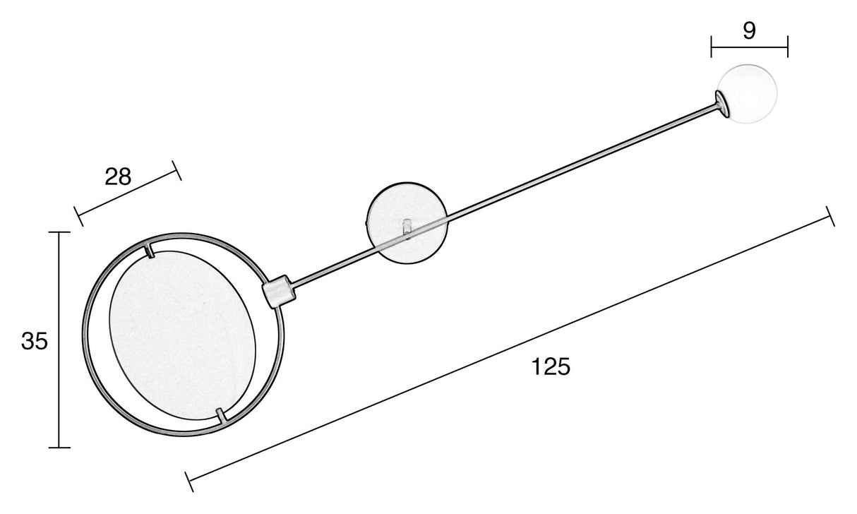 Sirius vegglampe, svart/gull