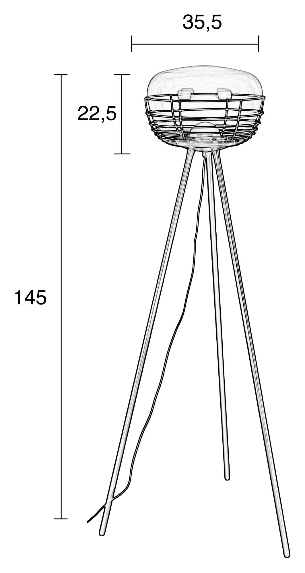 Zuiver Smokey Floor Lamp - Røkt glass