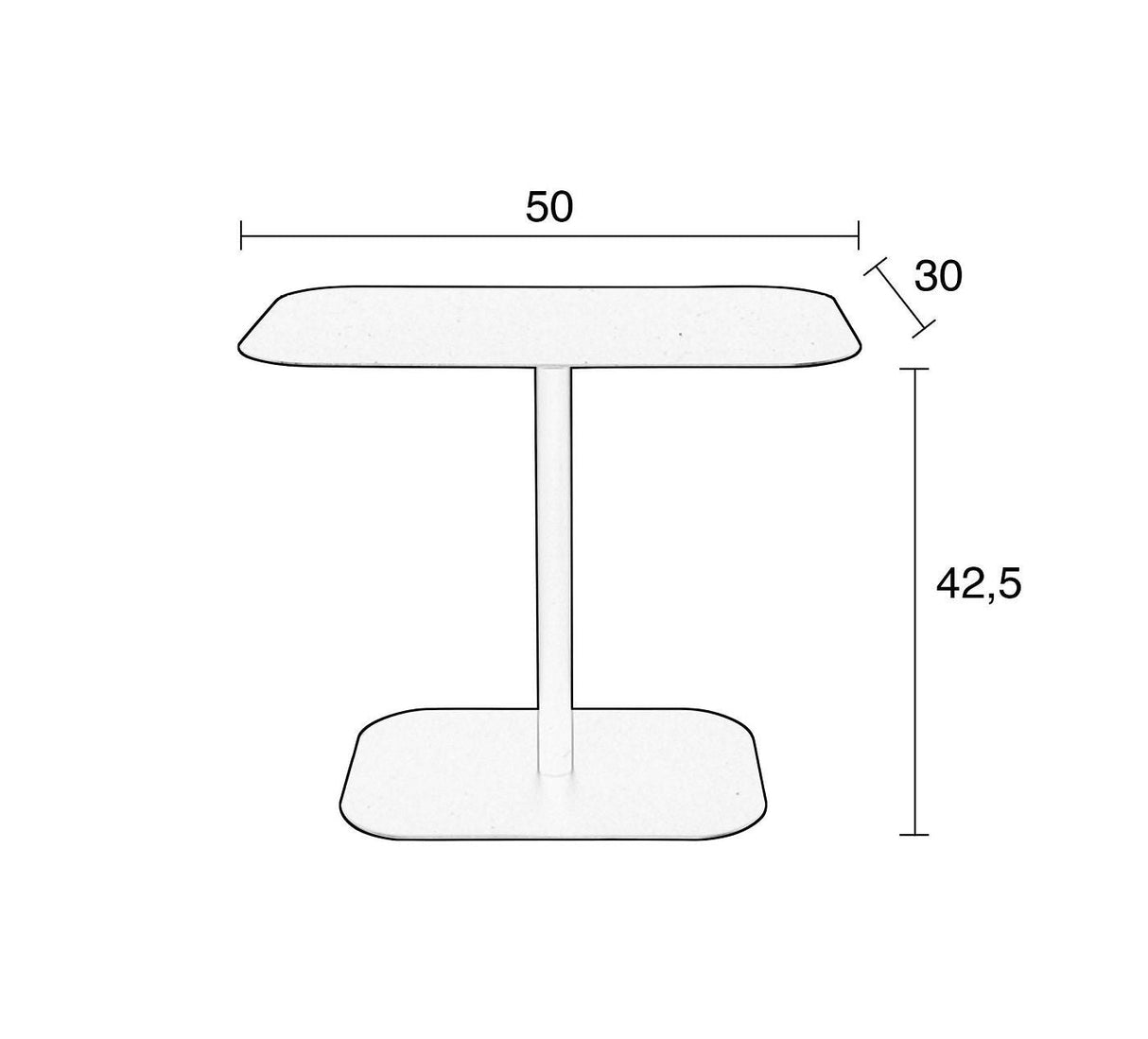 Zuiver Snow Side Table 50x30 - Svart