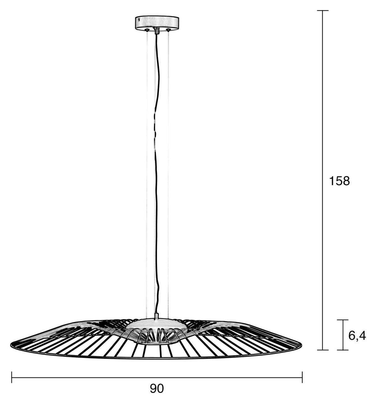 Spider Taklampe - Sort metall 