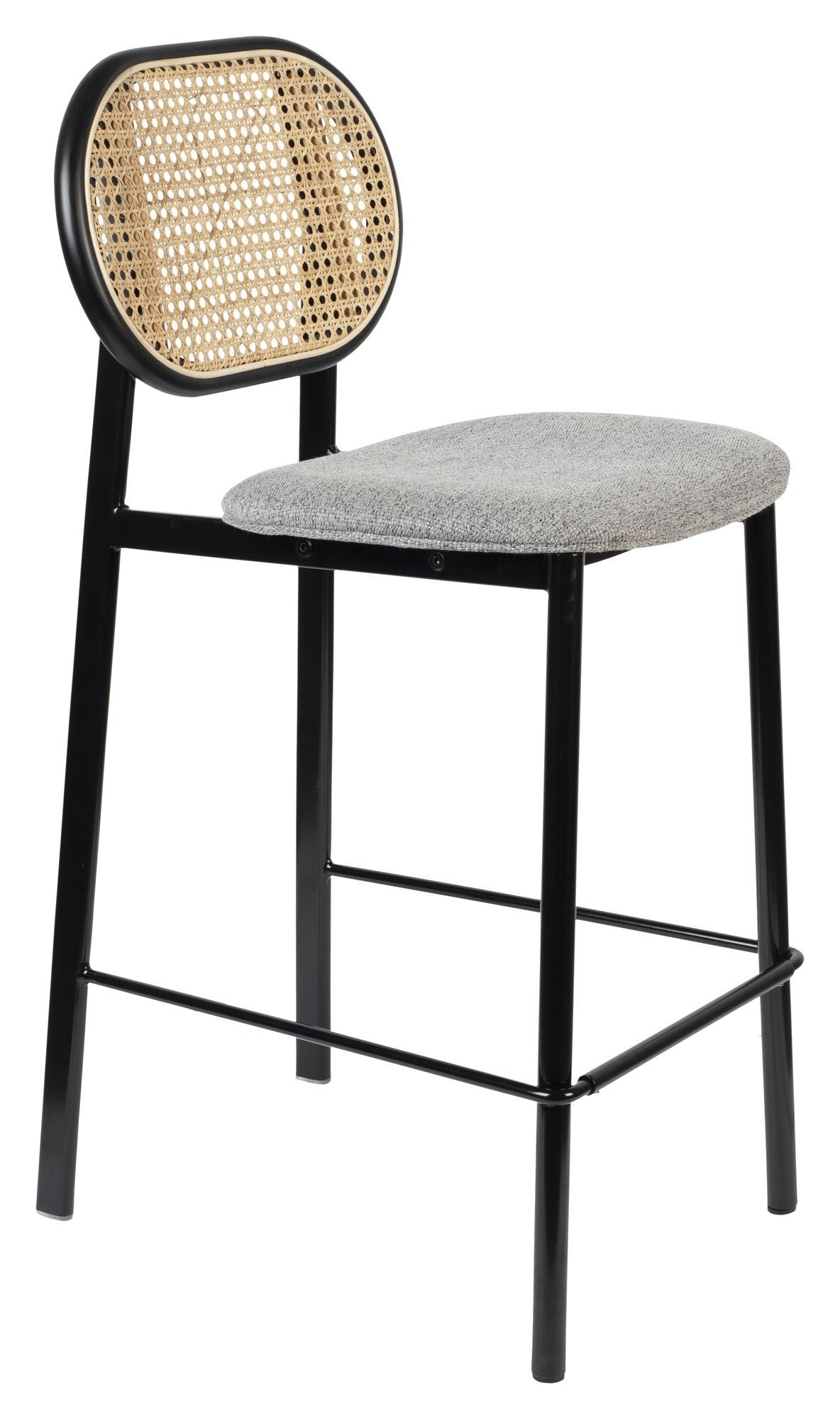 Zuiver Spike Bar Stool - Gray/Nature, SH: 65cm