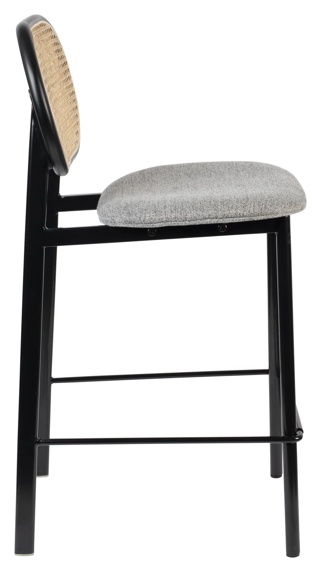 Zuiver Spike Bar Stool - Gray/Nature, SH: 65cm