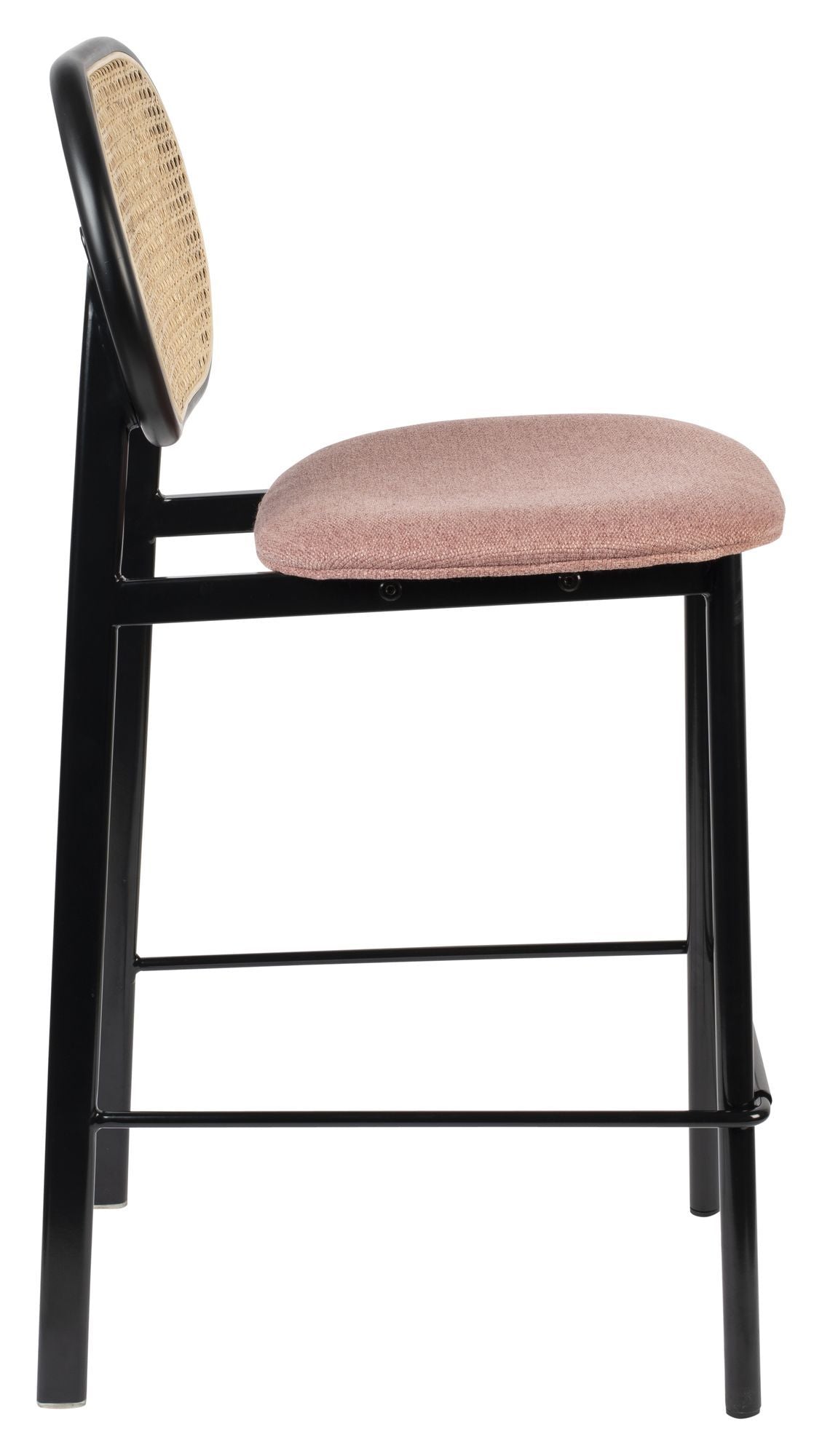 Zuiver Spike Bar Stool - Pink/Nature, SH: 65cm