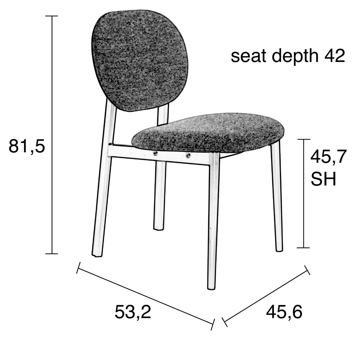 Zuiver Spike Dining Chair - Grå/svart