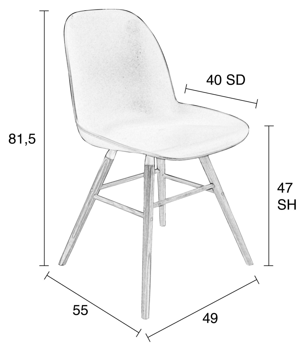 Zuiver Dining Chair Albert Kuip - Svart