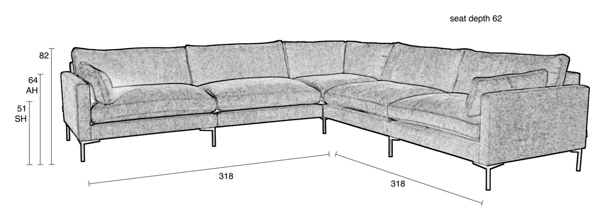 Zuiver Summer Corner Sofa, kaffe