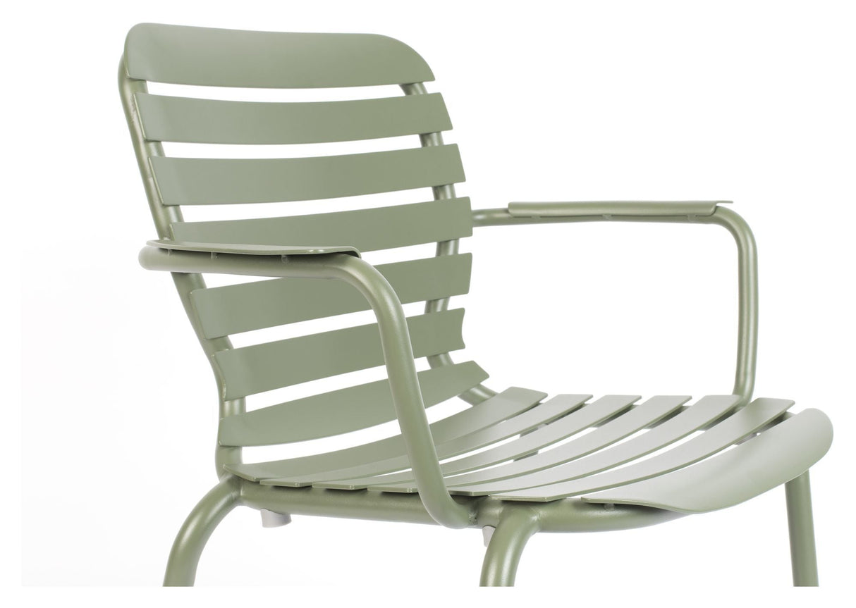 Zuiver Vondel Garden Chair with Armrests - Green