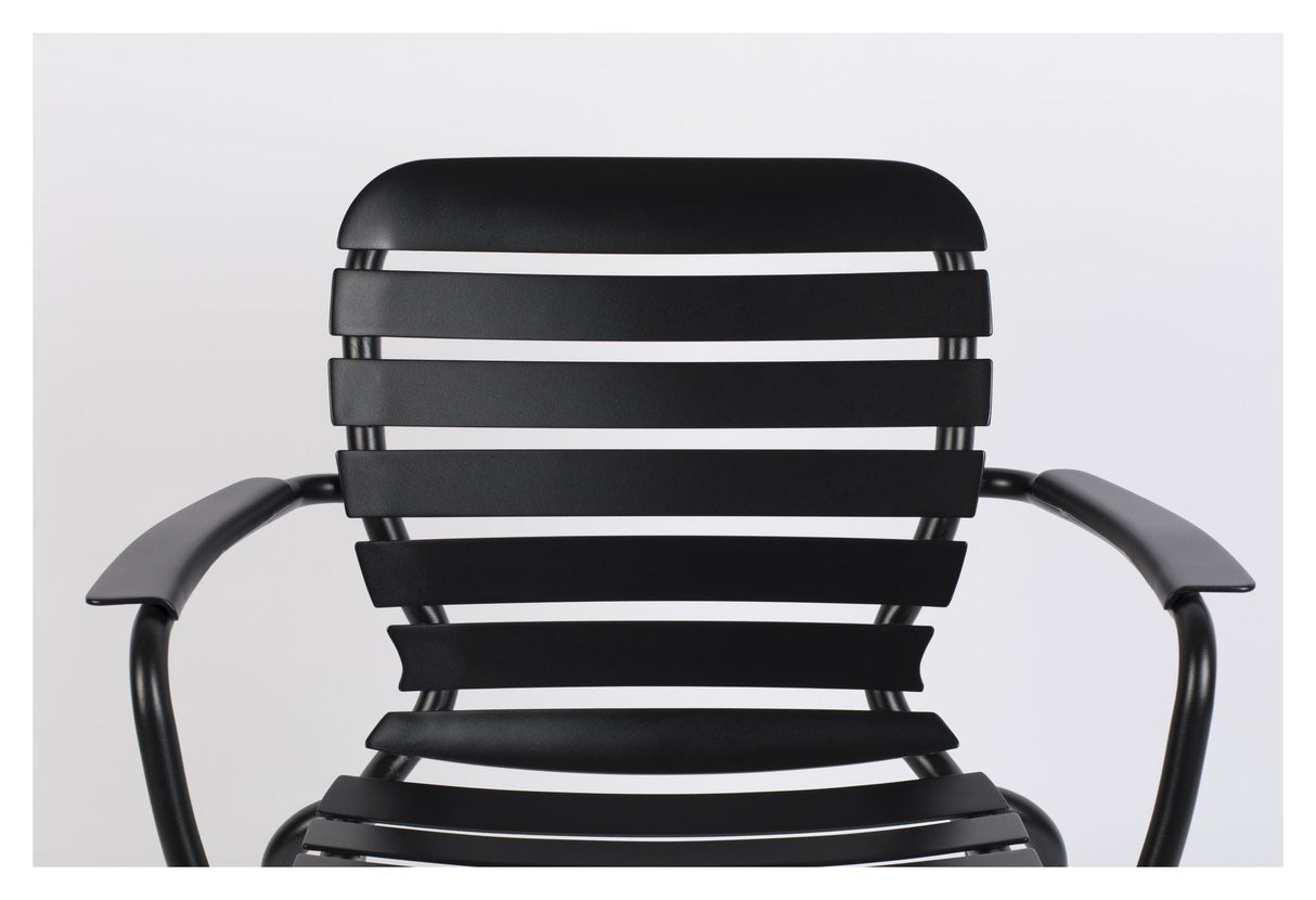 Zuiver Vondel Garden Chair with Armrests - Black