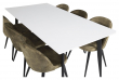 Polar Spisebord m. 6 Velvet-Stoler, Grønn  Velour