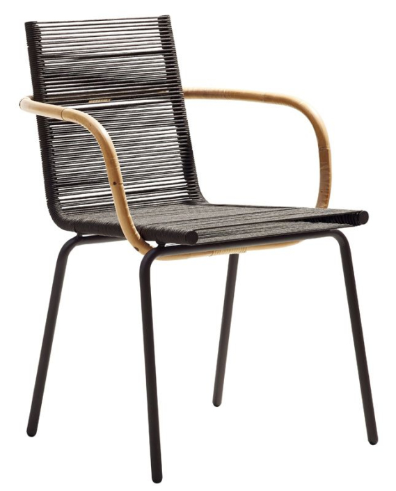 cane-line-sidd-spisebordsstol-m-arm-brun