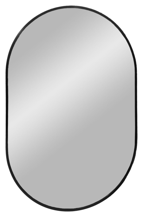 madrid-ovalt-speil-med-ramme-i-sort-50x80