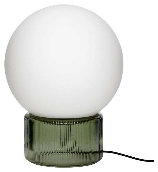 hubsch-sphere-bordlampe-glass-opal-gronn