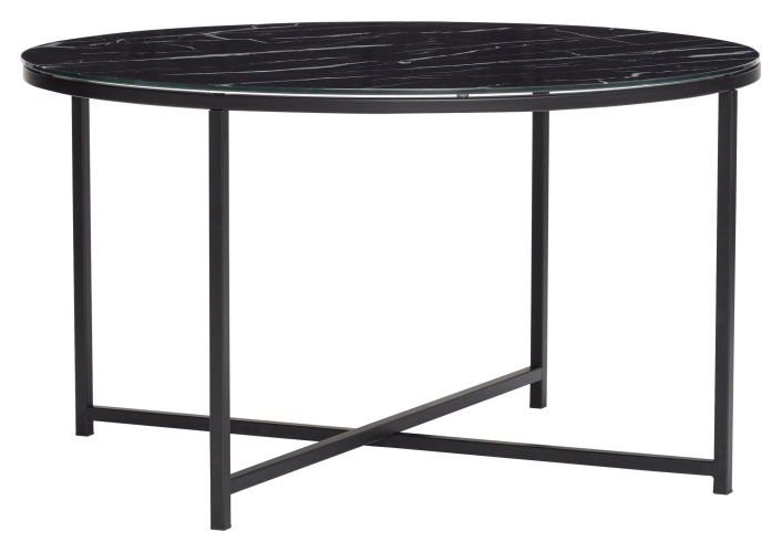hubsch-pond-sofabord-svart-metall-glass-o80