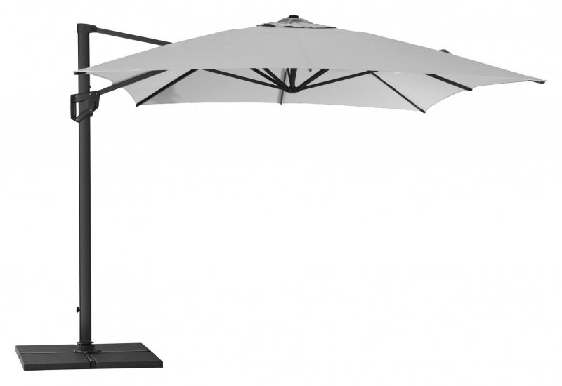 Cane-line Hyde luxe hanging parasoll inkl. fot, 3x4 m, Grey, aluminium