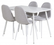 Polar Spisebord m. 4 Polar-stoler, Lysgrå