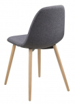 Selma Spisebordsstol - lysegrå med metall ben i eiklook