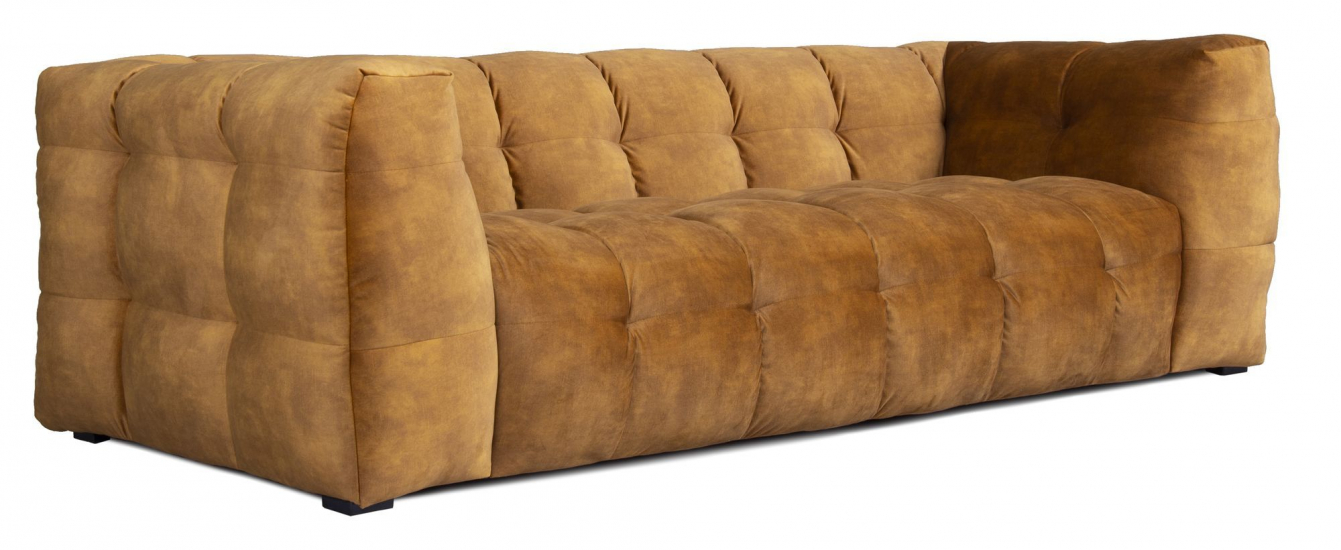 Hudson Sofa - lys Cognac m, svarte bein