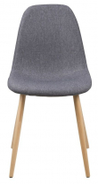 Selma Spisebordsstol - lysegrå med metall ben i eiklook