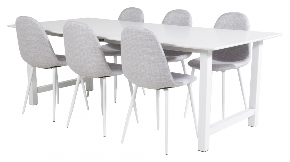 Count Spisebord med 6 Polar-stoler, Grå