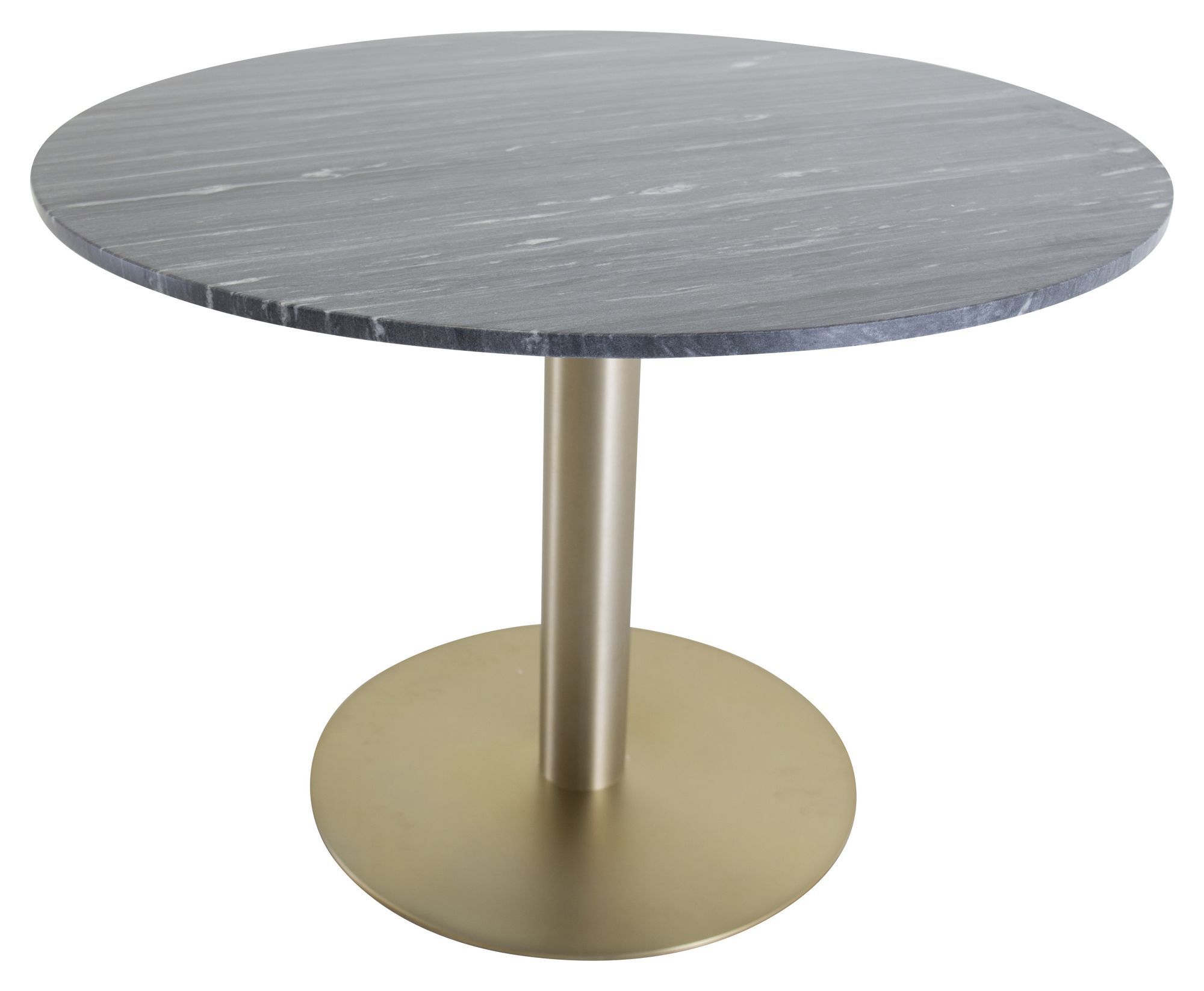 Venture Design Estelle Spisebord, Gråsort marmor, matt messing, Ø106
